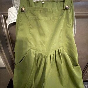 Green Overalls with Button Details